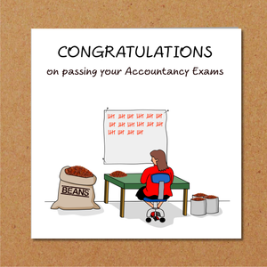 Congratulations on Passing your Accountancy Exams Card - Daughter, Sister, Wife, Work Colleague, Female Friend - humour humorous funny exams accountant