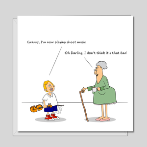 Funny Birthday Card 50th 60th 70th for Granny / Grandmother, Mother/Mum Female Friend - Humour humorous - Music