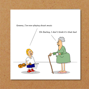 Funny Birthday Card 50th 60th 70th for Granny / Grandmother, Mother/Mum Female Friend - Humour humorous - Music