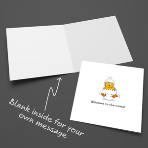 New Baby card -  Cute Chick Design to Celebrate Birth of Son Daughter - Ideal for friend, sister, daughter, son - Funny Humorous