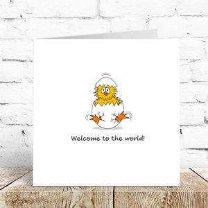 New Baby card -  Cute Chick Design to Celebrate Birth of Son Daughter - Ideal for friend, sister, daughter, son - Funny Humorous