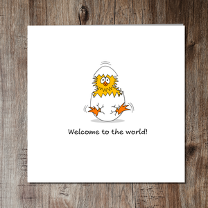 New Baby card -  Cute Chick Design to Celebrate Birth of Son Daughter - Ideal for friend, sister, daughter, son - Funny Humorous