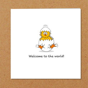 New Baby card -  Cute Chick Design to Celebrate Birth of Son Daughter - Ideal for friend, sister, daughter, son - Funny Humorous