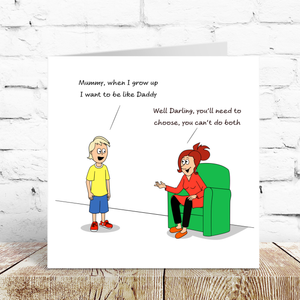 Funny Birthday Card for Husband, Dad, Daughter, Family Friend - Father's Day Card for Dad from Son - Growing Up - Funny, humorous and fun