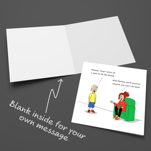 Funny Birthday Card for Husband, Dad, Daughter, Family Friend - Father's Day Card for Dad from Son - Growing Up - Funny, humorous and fun