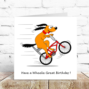 Fun Birthday Card for Special Friend Son Teenager Teen Grandson Nephew - Funny Cycling Humorous Bike Wheelie Bicycle 10 11 12 13 14 15 16 17
