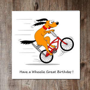 Fun Birthday Card for Special Friend Son Teenager Teen Grandson Nephew - Funny Cycling Humorous Bike Wheelie Bicycle 10 11 12 13 14 15 16 17