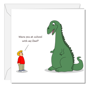 Funny Dad Birthday Card Father's Day Card - Dad Dinosaur from Son - Humorous Humour Amusing Cheeky Cute