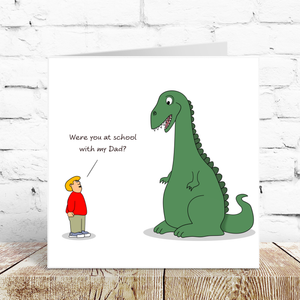 Funny Dad Birthday Card Father's Day Card - Dad Dinosaur from Son - Humorous Humour Amusing Cheeky Cute