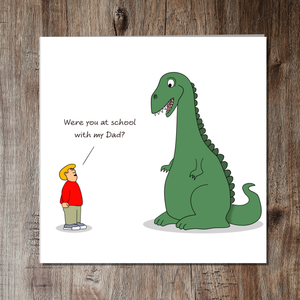 Funny Dad Birthday Card Father's Day Card - Dad Dinosaur from Son - Humorous Humour Amusing Cheeky Cute