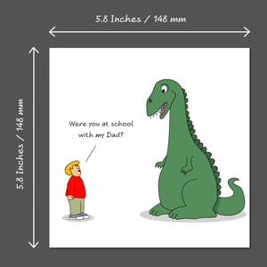 Funny Dad Birthday Card Father's Day Card - Dad Dinosaur from Son - Humorous Humour Amusing Cheeky Cute