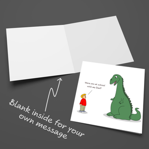 Funny Dad Birthday Card Father's Day Card - Dad Dinosaur from Son - Humorous Humour Amusing Cheeky Cute