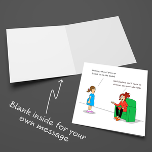 Funny Birthday Card for Husband, Dad, Daughter, Family Friend - Father's Day Card for Dad - Growing Up - Funny, humorous and fun