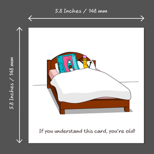 Funny Birthday Card for Wife Husband Friend - Rude Naughty Humour fun - Tape & Pencil in Bed Sex 1960 1970 1980 1990 sixties seventies