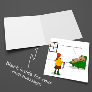 Funny Birthday Card for Dog Owner for Dad Mum Friend Family Work from Home Humorous Cute Cheeky Labrador Retriever Spaniel