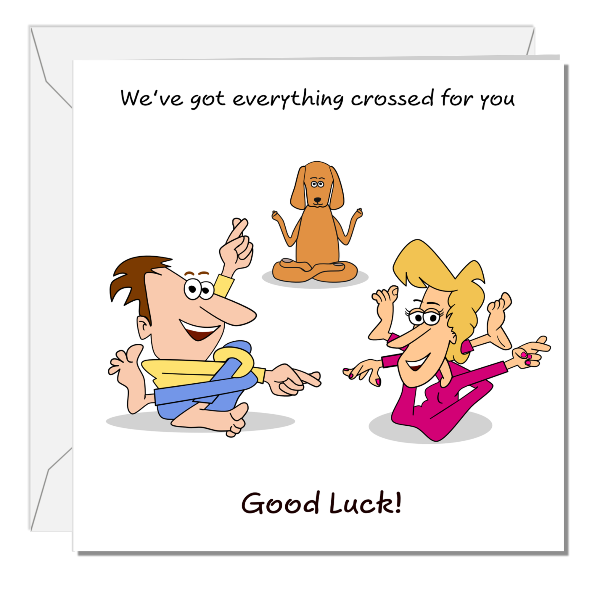 Funny Good Luck Card for Exams Driving Test New Job Challenge University GCSE O Levels Accountancy Bar Law Graduation Swizzoo