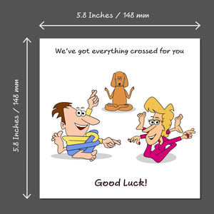Funny Good Luck Card for Exams Driving Test New Job Challenge University GCSE O Levels Accountancy Bar Law Graduation Swizzoo