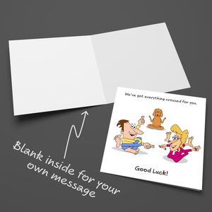 Funny Good Luck Card for Exams Driving Test New Job Challenge University GCSE O Levels Accountancy Bar Law Graduation Swizzoo