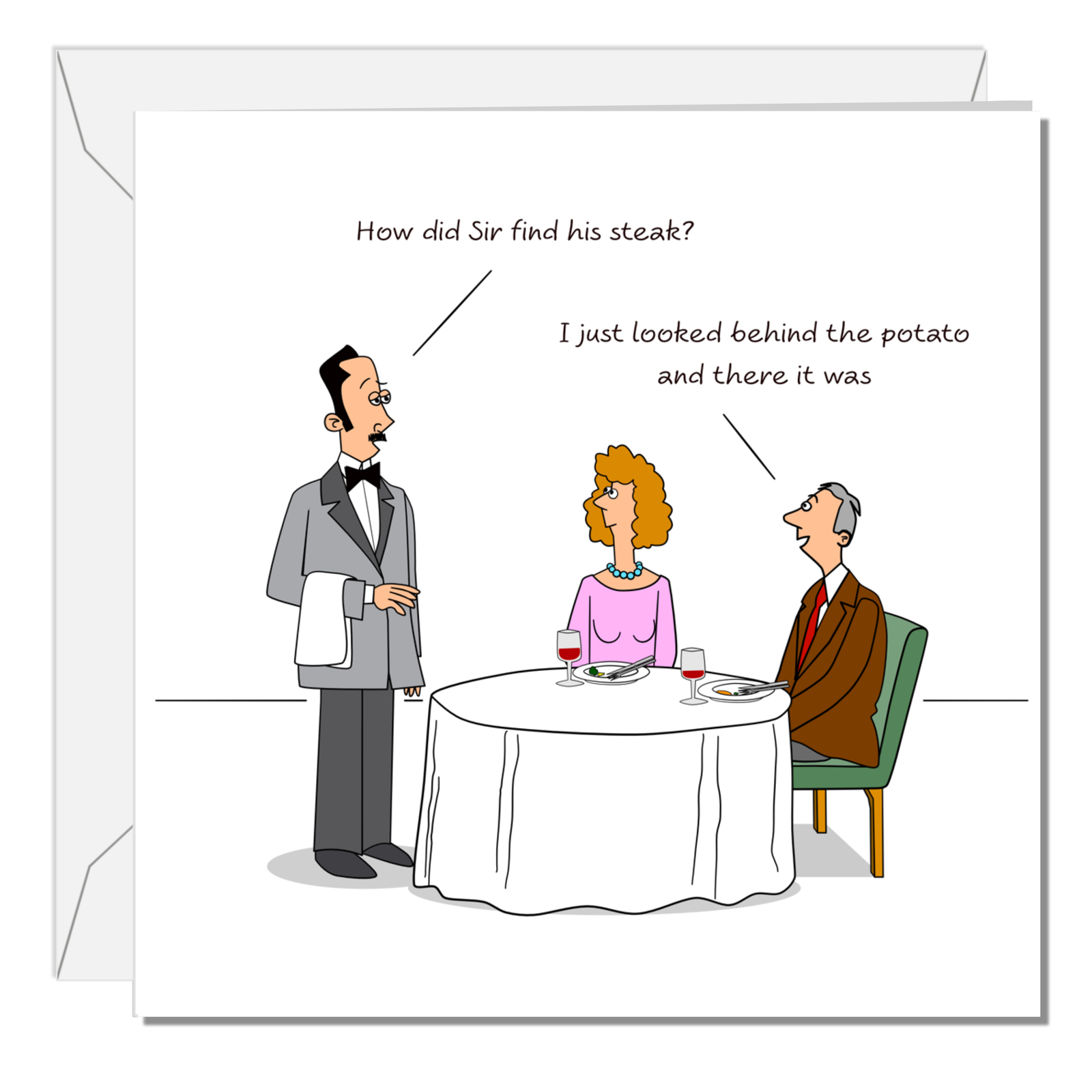 Funny Birthday Card or Father's Day Card for Husband Dad Wife Mum Any Friend Humour Cartoon Joke Anniversary Cheeky Posh