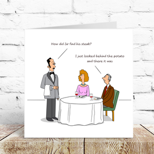 Funny Birthday Card or Father's Day Card for Husband Dad Wife Mum Any Friend Humour Cartoon Joke Anniversary Cheeky Posh