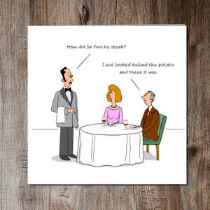 Funny Birthday Card or Father's Day Card for Husband Dad Wife Mum Any Friend Humour Cartoon Joke Anniversary Cheeky Posh