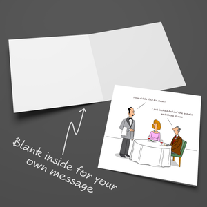 Funny Birthday Card or Father's Day Card for Husband Dad Wife Mum Any Friend Humour Cartoon Joke Anniversary Cheeky Posh