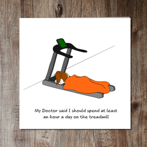 Funny Birthday Card - Gym Treadmill Pilates Yoga Fitness - Mum Girlfriend Female Girl Friend - Mothers Day card - Funny humorous amusing