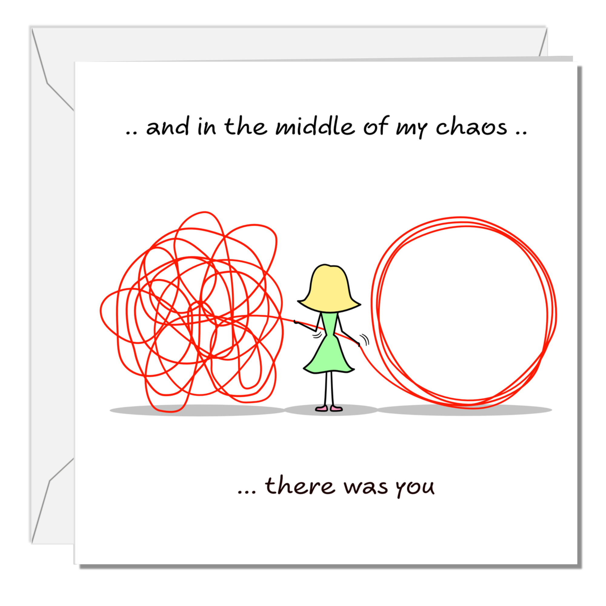 Friendship Card Friend Support Appreciation Help Sadness Condolence Husband Wife Brother Sister In the Middle of the Chaos