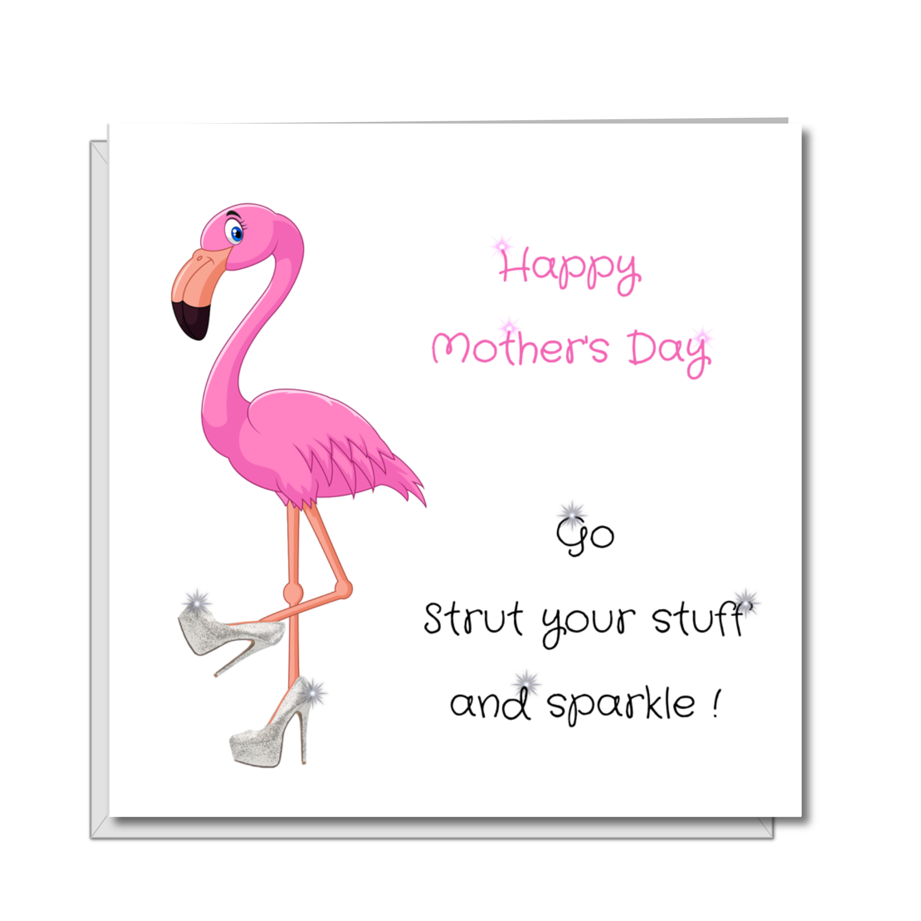pink flamingo mothers day card
