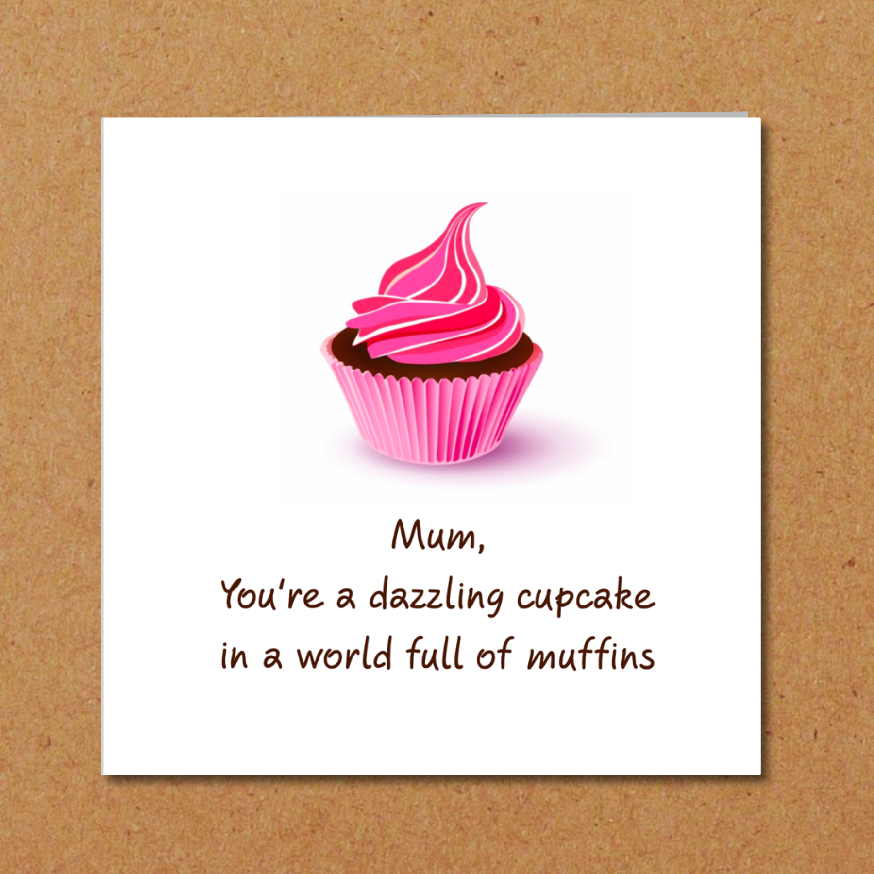 pink cupcake mothers day card