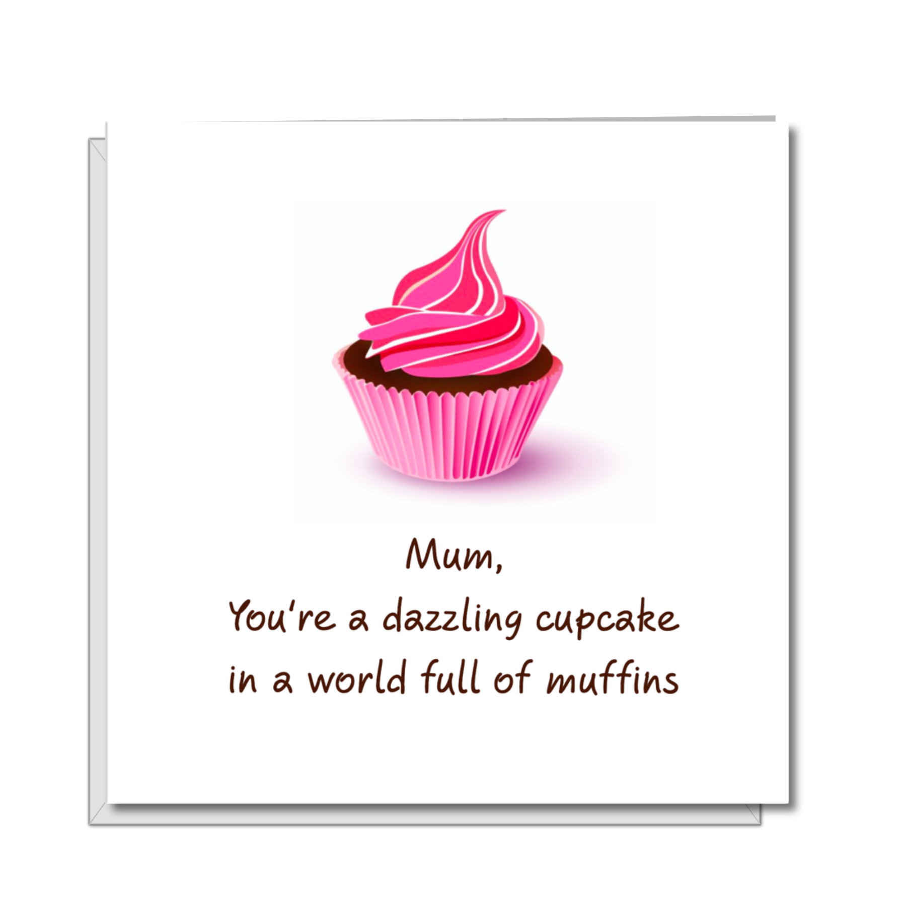 pink cupcake mothers day card