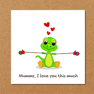 Funny Dinosaur Mother's Day Card / Birthday Card for Mum - from son daughter - humour humorous amusing - special best
