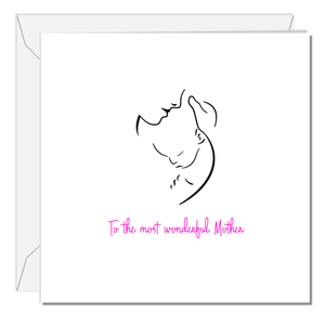 Mother's Day Card / New Baby Card for Mum with New Baby Beautiful Simple Design for Special Best Awesome Mum