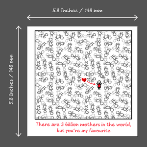 Mother's Day Card for Mum from Son Daughter 3 Billion You Favourite Best Special Awesome Birthday