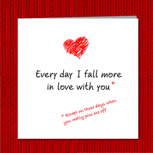 Funny Valentines Day Card for boyfriend girlfriend husband wife Anniversary Birthday Card Fall in Love You Amusing Humorous Heart Lover