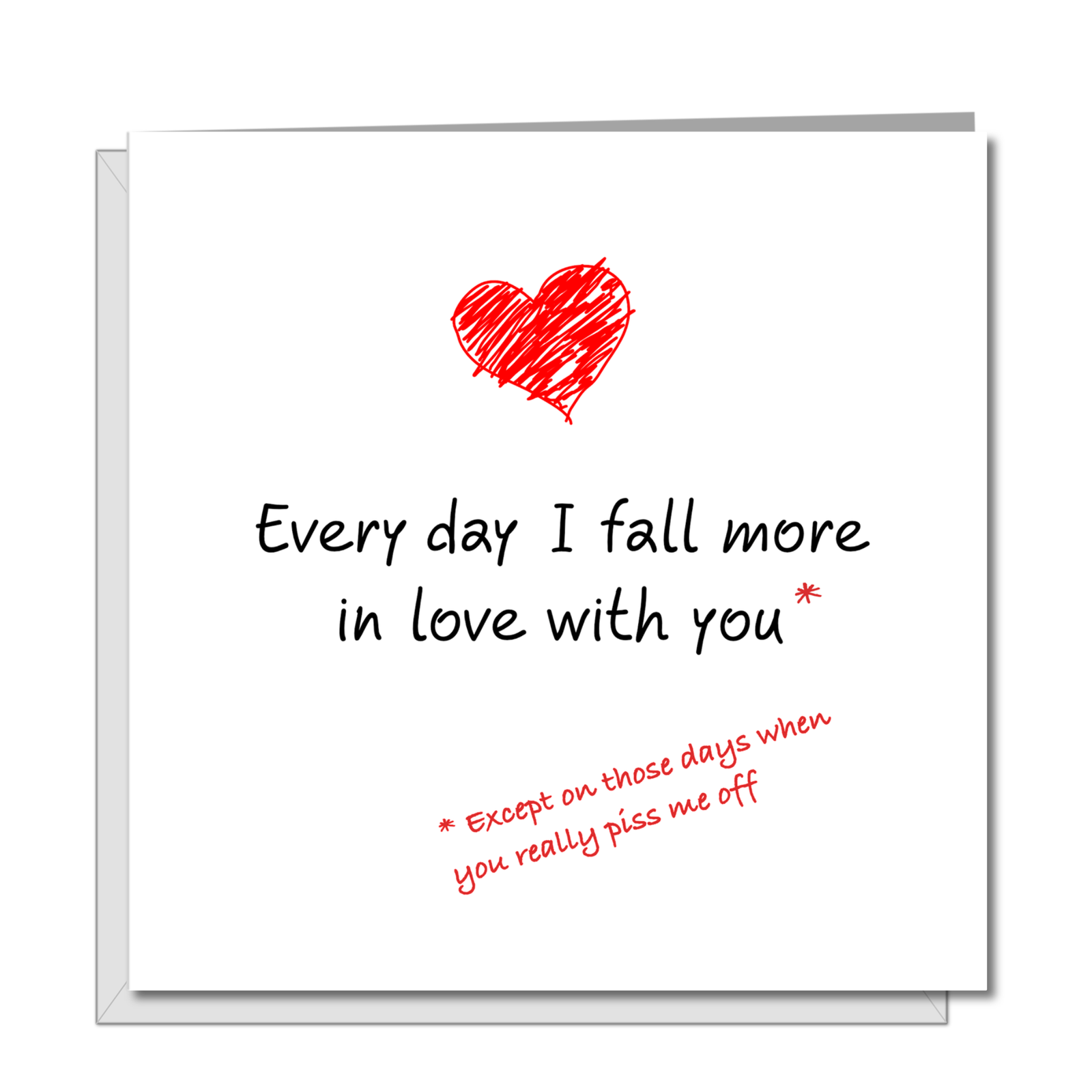 Funny Valentines Day Card for boyfriend girlfriend husband wife Anniversary Birthday Card Fall in Love You Amusing Humorous Heart Lover
