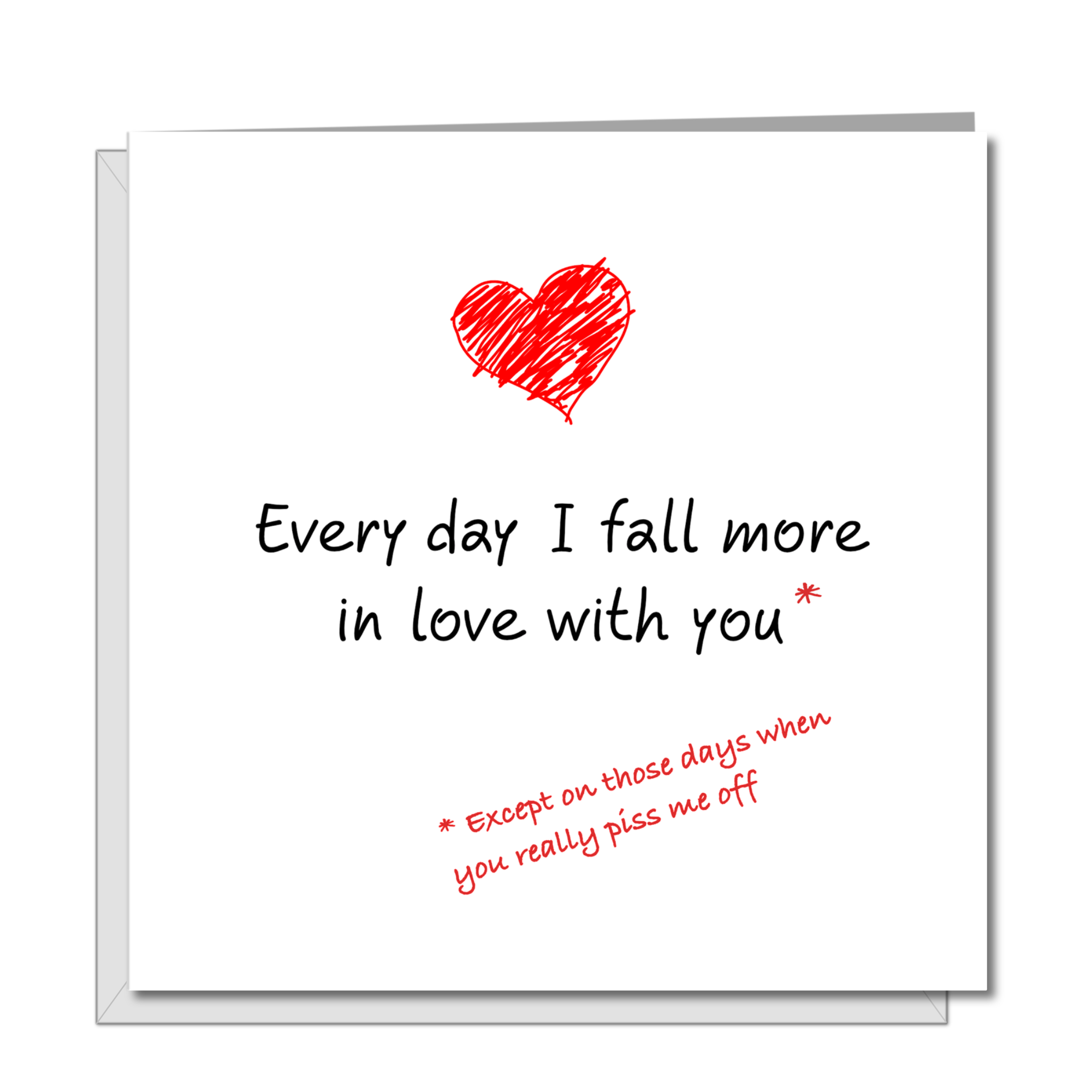 Funny Valentines Day Card for boyfriend girlfriend husband wife Anniversary Birthday Card Fall in Love You Amusing Humorous Heart Lover