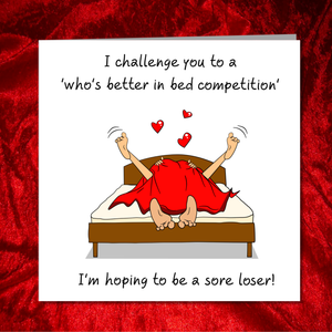 Sexy Rude Card for boyfriend, girlfriend, husband or wife - Birthday, Anniversary, Valentines Day - Funny naughty cheeky card. Humorous adult sex risque