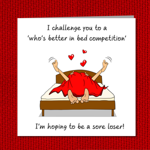 Sexy Rude Card for boyfriend, girlfriend, husband or wife - Birthday, Anniversary, Valentines Day - Funny naughty cheeky card. Humorous adult sex risque