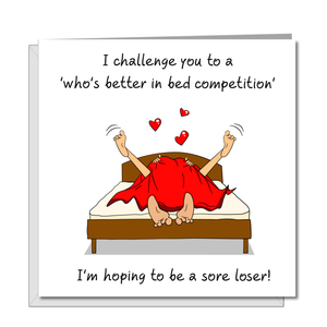 Sexy Rude Card for boyfriend, girlfriend, husband or wife - Birthday, Anniversary, Valentines Day - Funny naughty cheeky card. Humorous adult sex risque