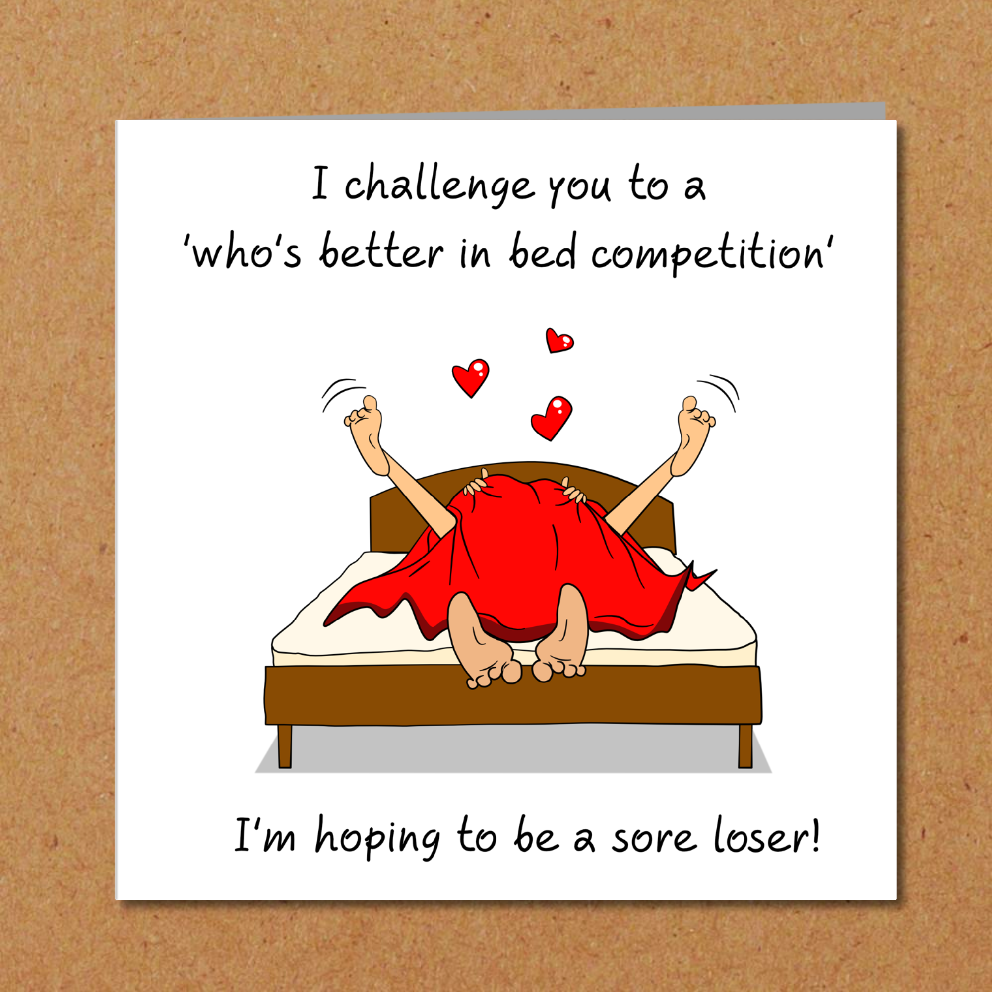Sexy Rude Card for boyfriend, girlfriend, husband or wife - Birthday, Anniversary, Valentines Day - Funny naughty cheeky card. Humorous adult sex risque