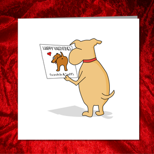 Funny Valentines Day Card for boyfriend girlfriend husband wife - dog Labrador retriever - amusing Humorous Heart Lover