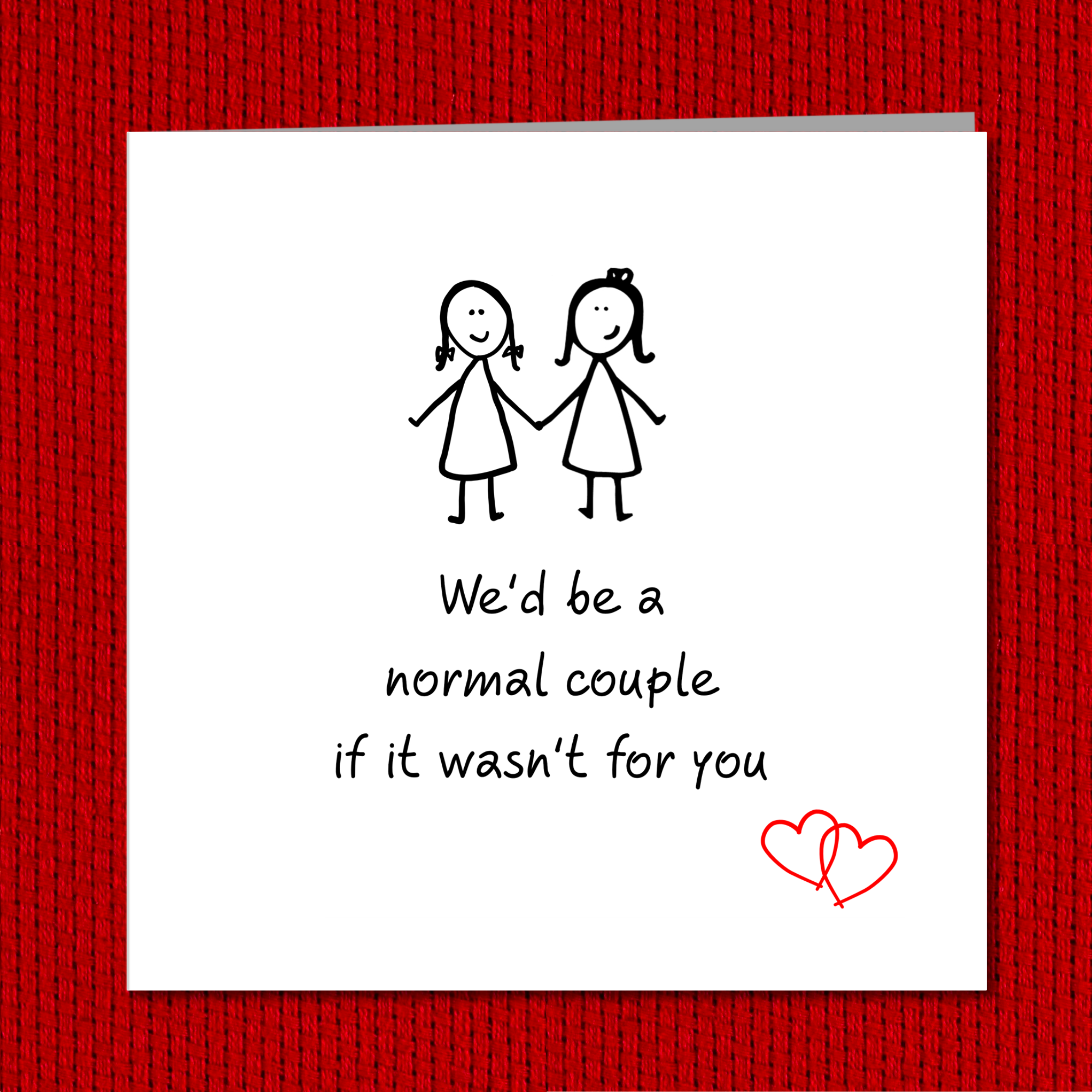 Funny LGBT Lesbian Gay Valentines Day / Birthday Card for girl friend - same sex partner -  love friendship red heart