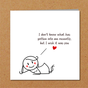 Funny Valentines or Birthday Day Card for husband or boyfriend. Rude naughty sexy humour - humorous love card