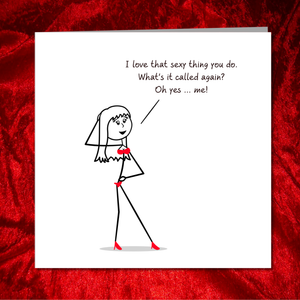 Funny Valentines or Birthday Day Card for husband or boyfriend. Rude naughty humour - humorous sexy love card