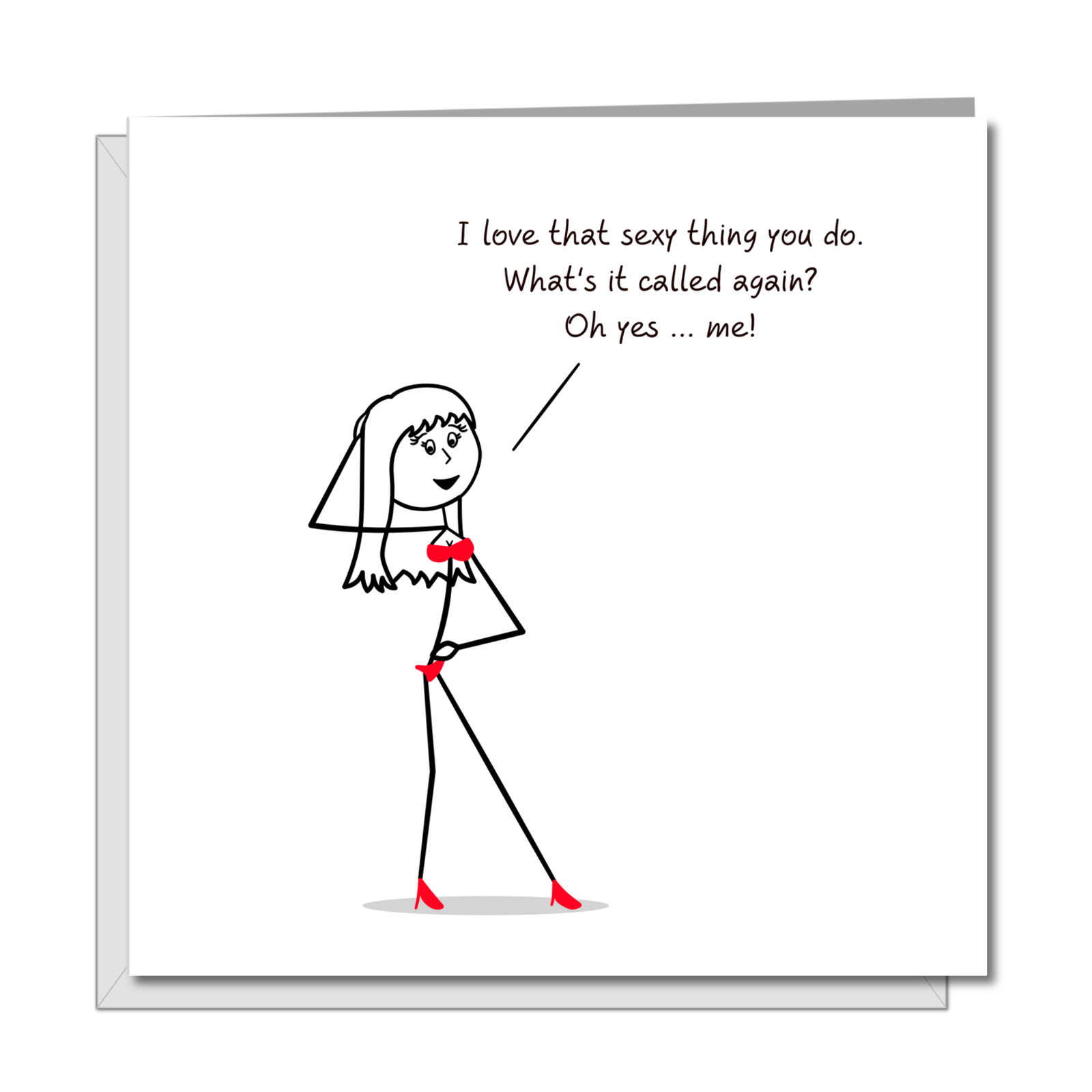 Funny Valentines or Birthday Day Card for husband or boyfriend. Rude naughty humour - humorous sexy love card