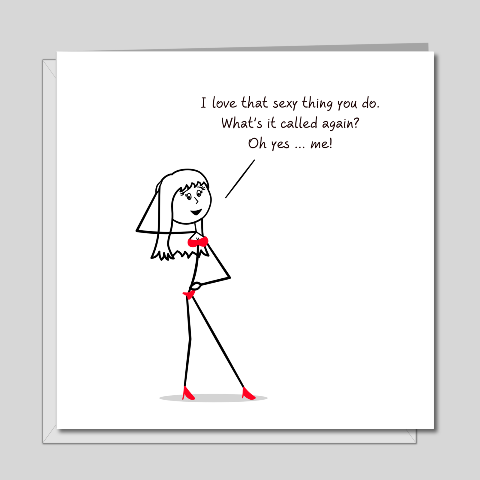 Funny Valentines or Birthday Day Card for husband or boyfriend. Rude naughty humour - humorous sexy love card