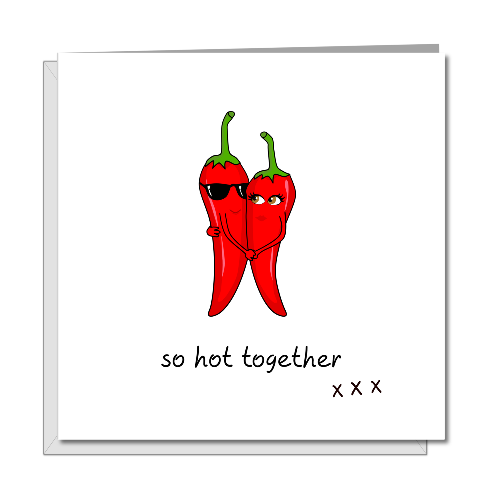 Funny Hot Love Birthday, Valentines Day or Anniversary CARD for boyfriend, husband wife girlfriend - hot chilli sexy cool