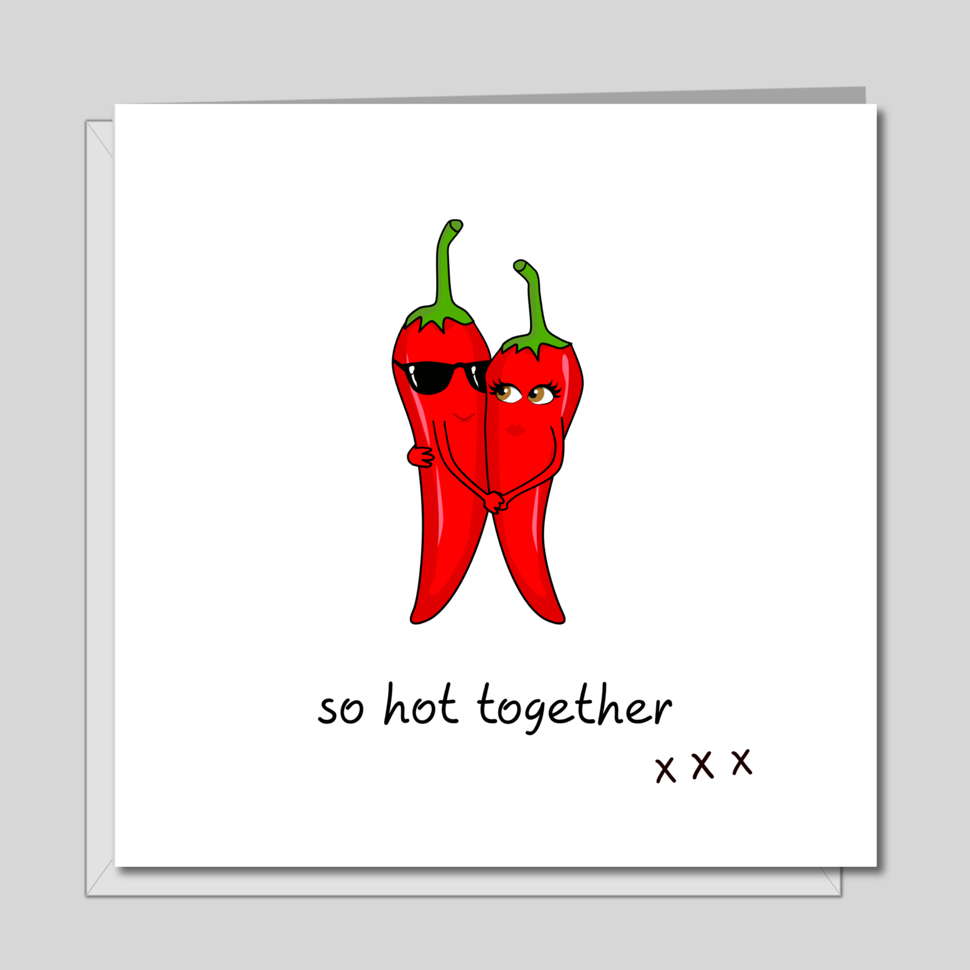 Funny Hot Love Birthday, Valentines Day or Anniversary CARD for boyfriend, husband wife girlfriend - hot chilli sexy cool