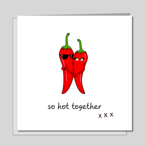 Funny Hot Love Birthday, Valentines Day or Anniversary CARD for boyfriend, husband wife girlfriend - hot chilli sexy cool